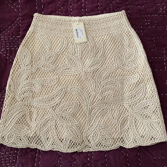Maje Jirou floral-embroidered knitted mini skirt NWT 34 - Picture 8 of 9